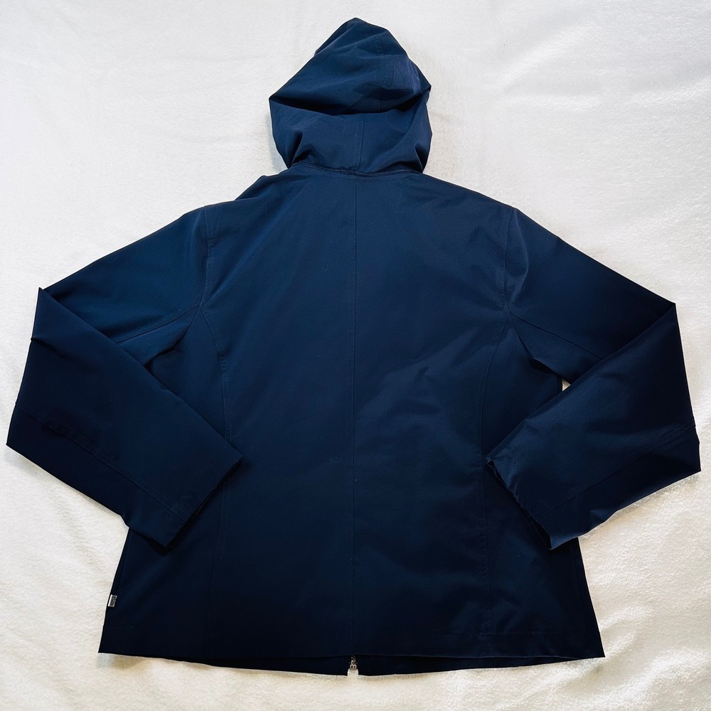 Chicos Zenergy Navy Blue Hooded Full Zip Jacket Windbreaker Womens Size 1 M - Picture 6 of 6